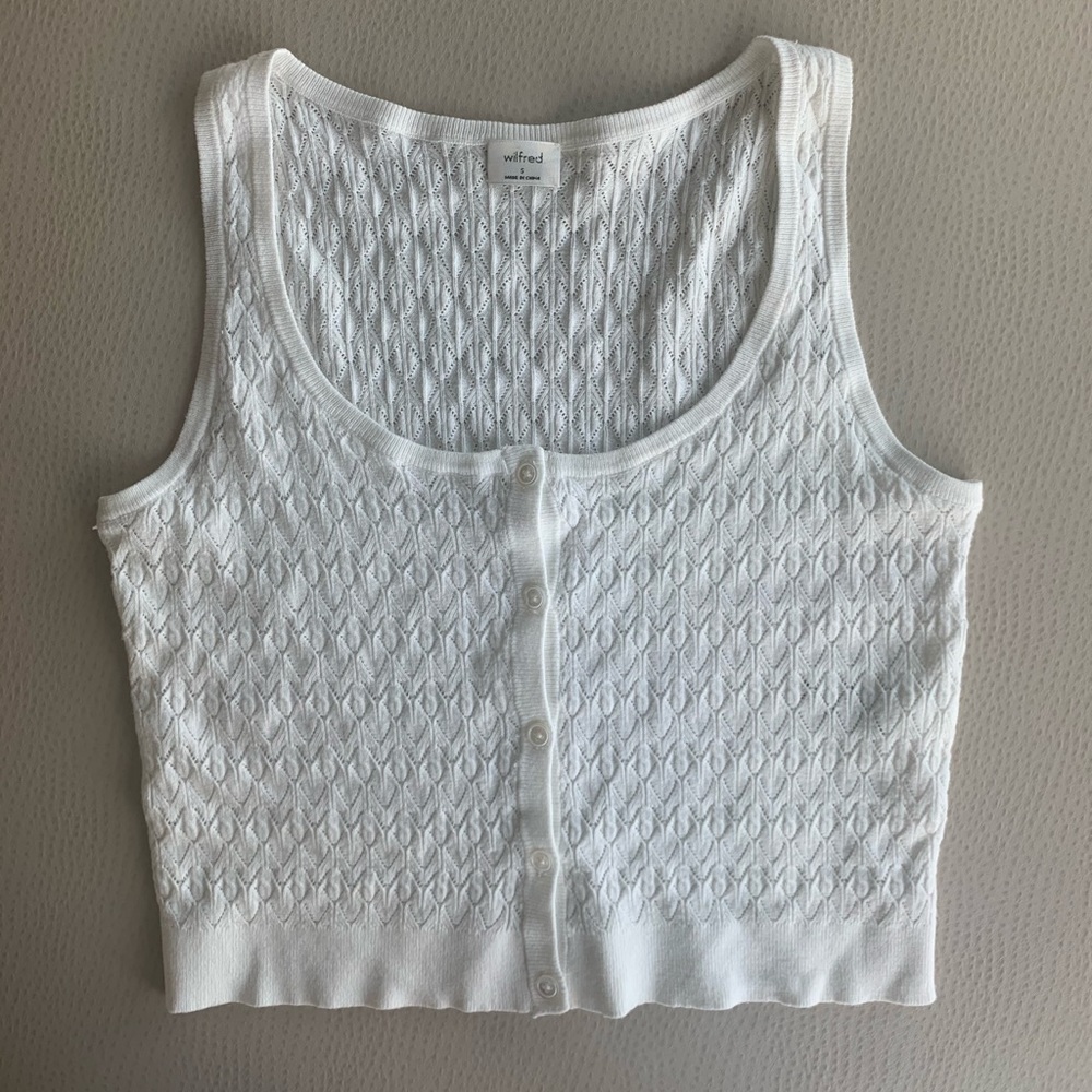 Aritzia Wilfred Button Front Knit Tank size small
